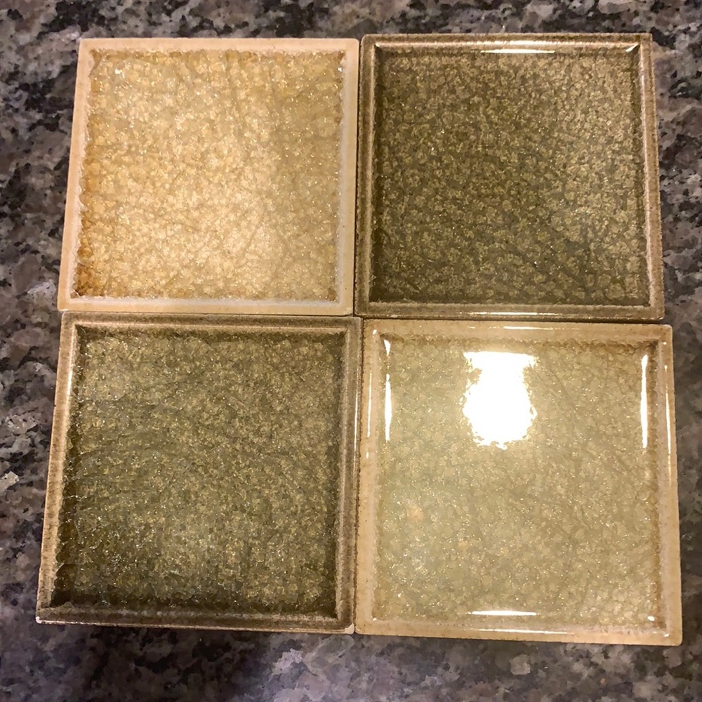 Glass Tile Coasters NWOT